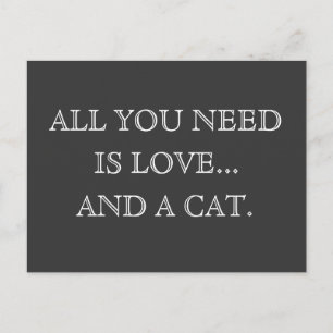 Postal Tudo que você precisa é amor...e um cão - cartão p