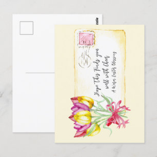 Postal Tulipas de bênção de Páscoa quentes   Cartão posta