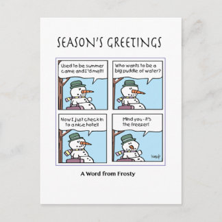 Postal Um Snowman Fala de um cartão de saudação