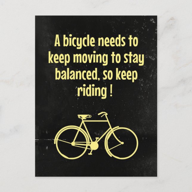 Postal Uma Bicicleta precisa continuar movendo o cartão p (Frente)