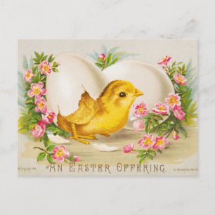 Postal "Uma Oferta de Páscoa" Cartão Vintage VIctoriano, 