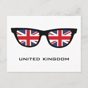 Postal Union Jack UK Shades texto personalizado e cartão