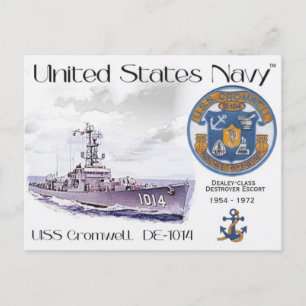 POSTAL USS CROMWELL DE- 1014 DESTROYER ESCORT - CARTÃO PO