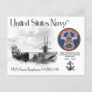 POSTAL USS SAM RAYBURN SSBN- 635 SUBMARINE - CARTÃO POSTA