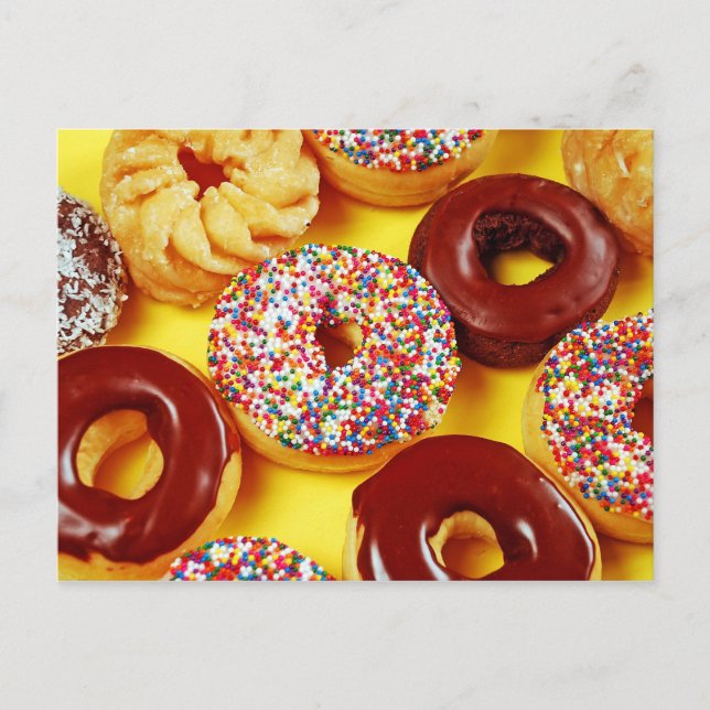 Postal Variedade do cartão saboroso fresco das rosquinhas (Frente)