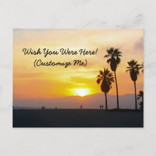 Postal Venice Beach California Sunset Souvenir Cartão po