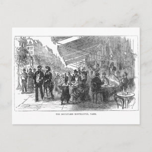 Postal Vintage Cafe Boulevard Montmartre Paris Cartão pos