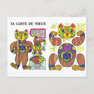 Postal Vintage, cartão de saudação animal retro