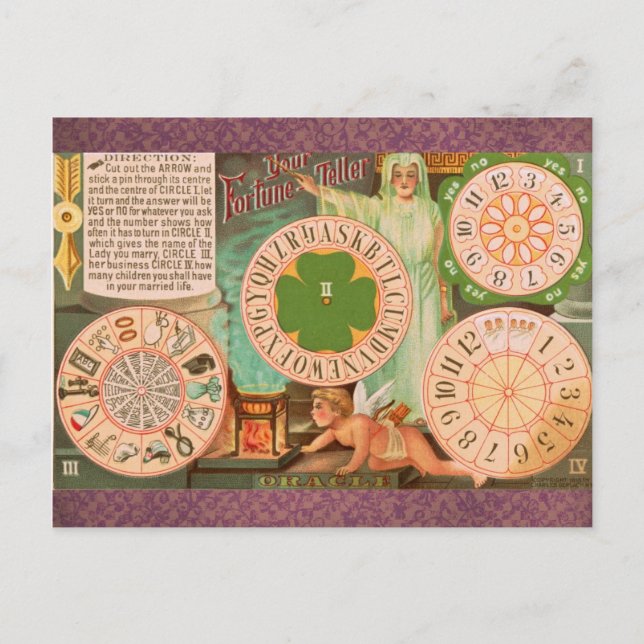 Postal Vintage Fortune - Cartão de Jogo (Frente)