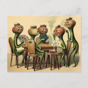 Postal Vintage - Jogo do cartão de cebola vitoriano