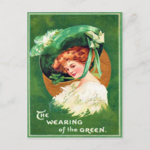 Postal Vintage Usando o Verde Cartão do Dia de São Patríc