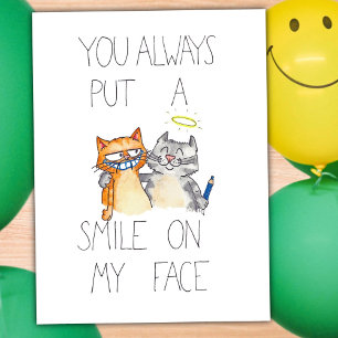 POSTAL VOCÊ COLOCOU UM SORRISO NO MEU CARTÃO DE ROSTO D