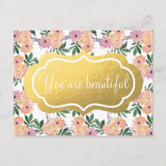 Postal Você é um belo cartão de posto de padrão floral