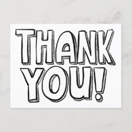 Postal Você Pinta um Fun Cartão de Agradecimento com Letr