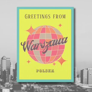 Postal Warszawa Varsóvia cartão Polônia colorido de sauda