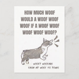 Postal Woofy Woofmas: Cartão de Natal com córrego
