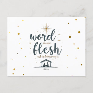 Postal Word Torna-se Cartão de Natal Flesh