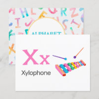 X é para Xilofone - Cartão Flash Alfabeto