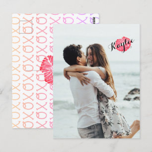 Postal XOXO Kiss Adicione sua foto personalizada Cartão p