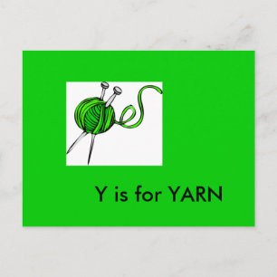 Postal "Y" é para o Cartão embutido Alfabeto Yarn