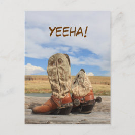 Postal Yeeha! Cartão ocidental da bota