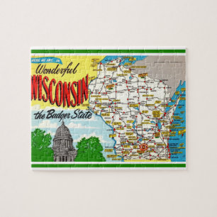 Postcard Map Jigsera Quebra-cabeça