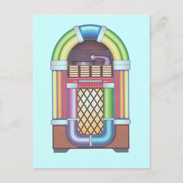 Postcard Vintage Jukebox - Convites de festas de r (Frente)