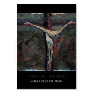 Poste doze, dados de Jesus na cruz, cartão da
