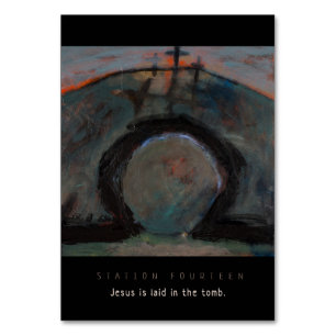 Poste quatorze, Jesus colocou no túmulo, cartão da