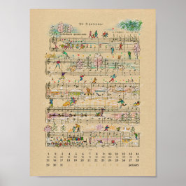 Poster Н de janeiro а р р Notas Calendário 2022