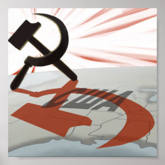 Póster "С Ш А" América Comunista