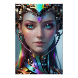 PÓSTER クロマティック・アンドロイド・ポートレート — 輝くSFの世界