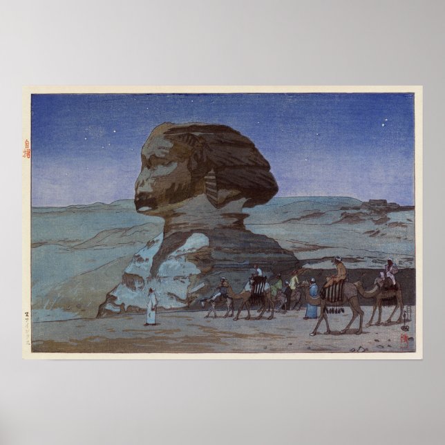 Póster ス フ ン ス(夜), Sphinx(Night), Hiroshi Yoshida, Woodcu (Frente)