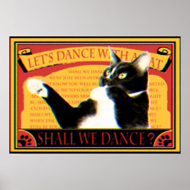 Poster レトロマッチデザイン 踊る猫 Retro Match Dancing cat
