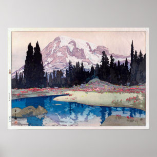 Poster レ, ニ ア, Monte Rainier, Hiroshi Yoshida, Corte de M