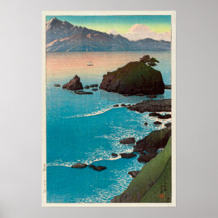 Póster 久手の浜, praia de Kude em Wakasa, Hasui Kawas