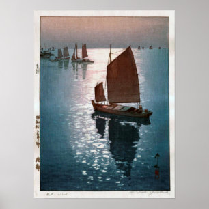 Póster 凪静, vento calmo do 吉田博, Hiroshi Yoshida,