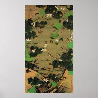 PÓSTER 動 植 綵 絵(23)池 辺 群 虫 図, 伊 藤
