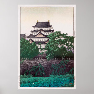 Póster 名古屋城, castelo de Nagoya do 川瀬巴水, H