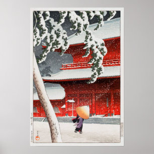 Poster 増上寺, templo de Zôjô-ji do 川瀬巴水, Ha