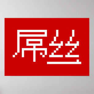 Poster 屌丝 chinês Hanzi MEME do vencido/Diaosi