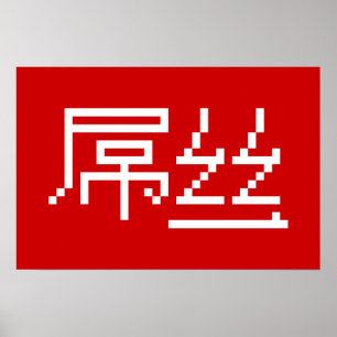 Poster 屌丝 chinês Hanzi MEME do vencido/Diaosi