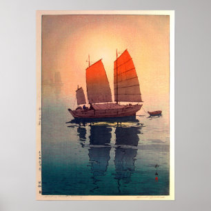 Póster 帆 船 朝, Manhã dos Barcos à vela, Hiroshi Yoshida