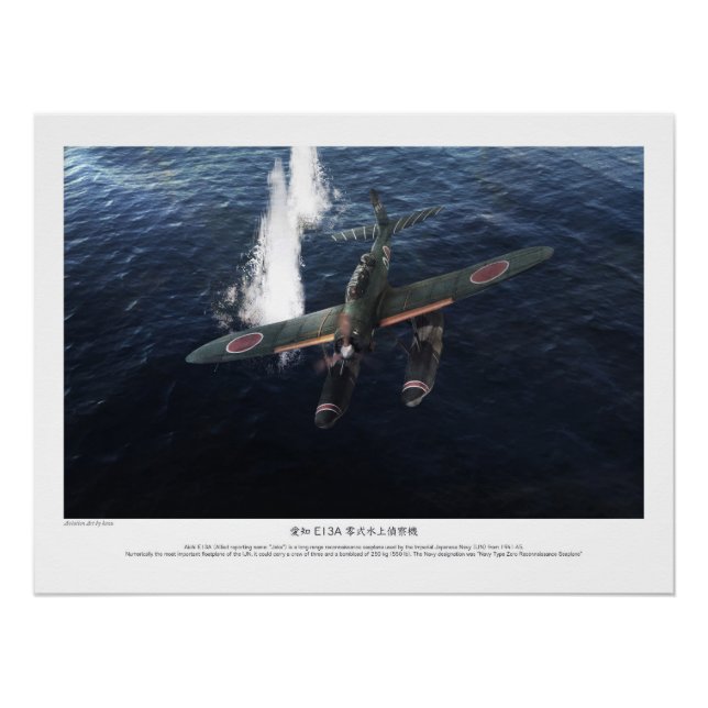 Póster 愛知 E13A 零式水上偵察機”Jake” (Frente)
