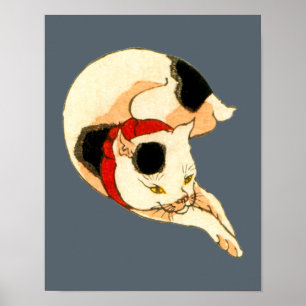 Póster 日 本 猫, 国 Gato Japonês, Kuniyoshi, Ukiyo-e