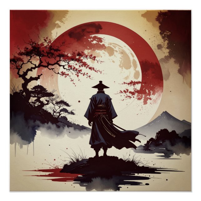 Póster 月下の侍 – Samurai Beneath the Crimson Moon (Frente)