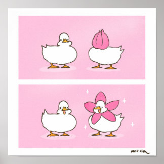 POSTER 桜もちもちアヒル