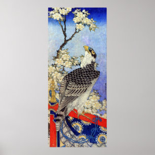 Póster 桜 に ハ サ ブ, Falcon & Cherry Blossoms, Hokusai, Ukiy