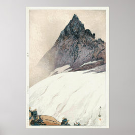 Poster 槍 ヶ 岳, Monte Yari, Hiroshi Yoshida, Woodcut
