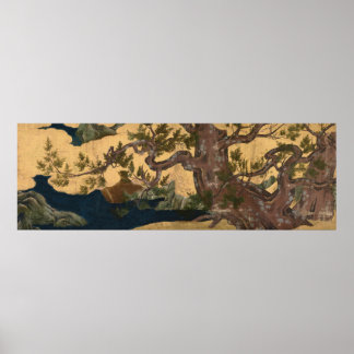 Poster 檜図 Cypress Tree Kano Eitoku